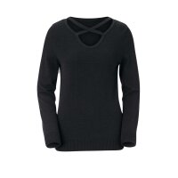 Feinstrickpullover, schwarz