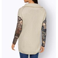 Sweter w stylu Troyer, mieszanka piasku i ecru