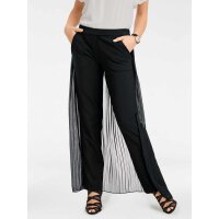 Trousers with chiffon throw, black