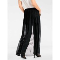 Trousers with chiffon throw, black