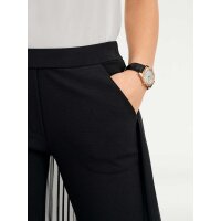 Trousers with chiffon throw, black