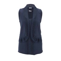Spitzentop + Weste, marine