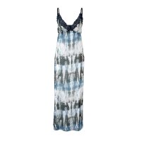 Cocktailkleid m. Pailletten, blau-bunt