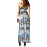 Cocktailkleid m. Pailletten, blau-bunt