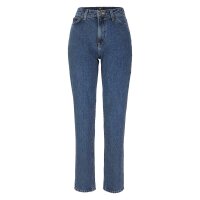 Marken-High-Waist-Jeans, blau