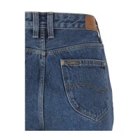 Marken-High-Waist-Jeans, blau