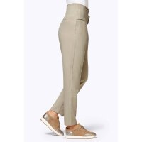 Designer-Highwaist-Stretchhose m. Gürtel, sesam