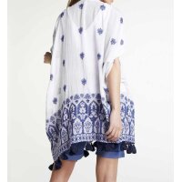 Blusenjacke m. Stickerei, offwhite-blau