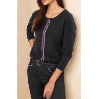 Designer-Shirt m. Strasssteinchen, schwarz