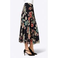 Mesh print skirt, black-lobster