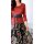 Mesh print skirt, black-lobster