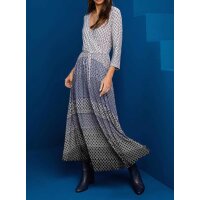 Print dress, denim blue patterned