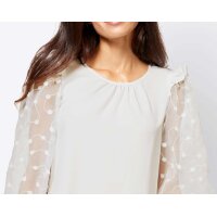 Designer-Bluse m Puffärmeln, ecru