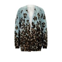 Designer-Strickjacke, kalkmint-schwarz