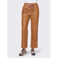 Designer-Lederimitathose m.Bindeband, cognac