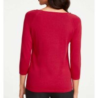 Designer-Feinstrickpullover m. Cut-Outs, rot