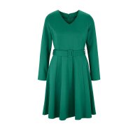 Designer-Jerseykleid m. Gürtel, grün