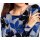 Druckpullover, grau-blau