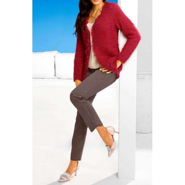 Stretch trousers with stass, taupe