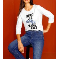 Designer-Shirt m. Druck-Dessin, weiß