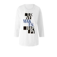 Designer-Shirt m. Druck-Dessin, weiß