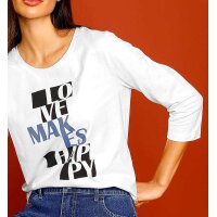 Designer-Shirt m. Druck-Dessin, weiß