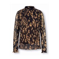 Designer-Plisseeshirt, schwarz-braun