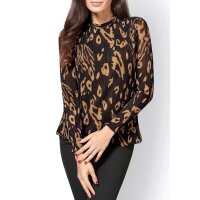Designer-Plisseeshirt, schwarz-braun