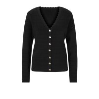 Designer-Rippenstrickjacke, schwarz