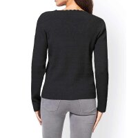 Designer-Rippenstrickjacke, schwarz
