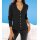 Designer-Rippenstrickjacke, schwarz