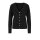 Designer-Rippenstrickjacke, schwarz