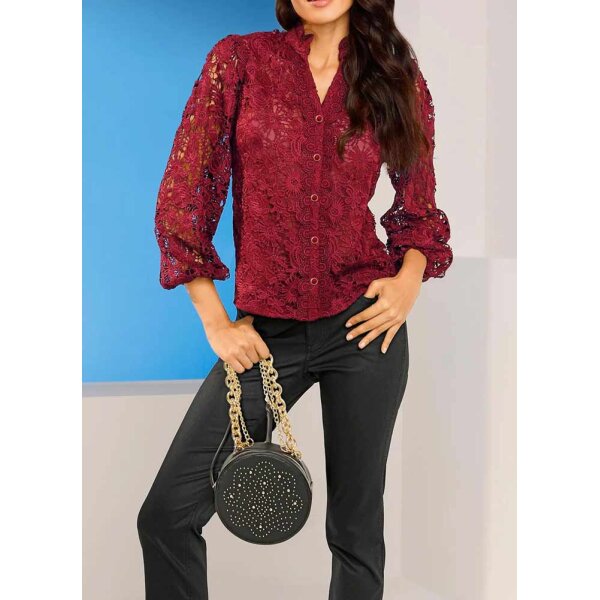 Designer-Spitzenbluse, kirsche
