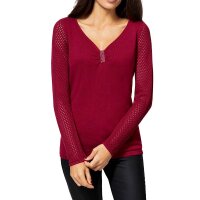 Designer-Pullover m. Strass, kirsche