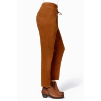 Designer-Velourslederimitat-Hose, cognac