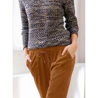 Designer-Velourslederimitat-Hose, cognac