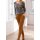 Designer-Velourslederimitat-Hose, cognac