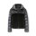 Quilt and weave fur jacket, black