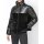 Quilt and weave fur jacket, black