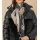 Quilt and weave fur jacket, black