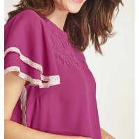 Blouse with lace, cyclam-ecru