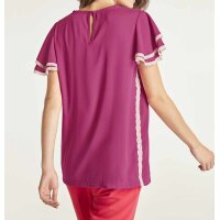 Blouse with lace, cyclam-ecru