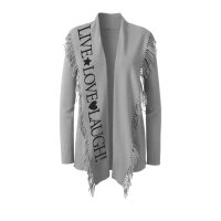 Cardigan with fringes, grey