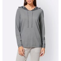 Designer-Kapuzenpullover m. Schriftzug, grau