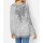 Designer-Druckshirt m. Spitze, hellgrau