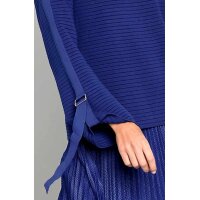 Rib knit sweater, royal blue