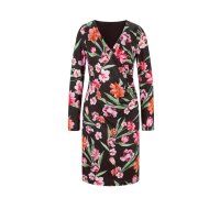 Designer-Jerseykleid, schwarz-bunt
