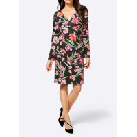 Designer-Jerseykleid, schwarz-bunt