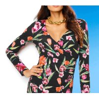 Designer-Jerseykleid, schwarz-bunt