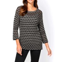 Designer-Pullover in Häkel-Optik, schwarz-sand